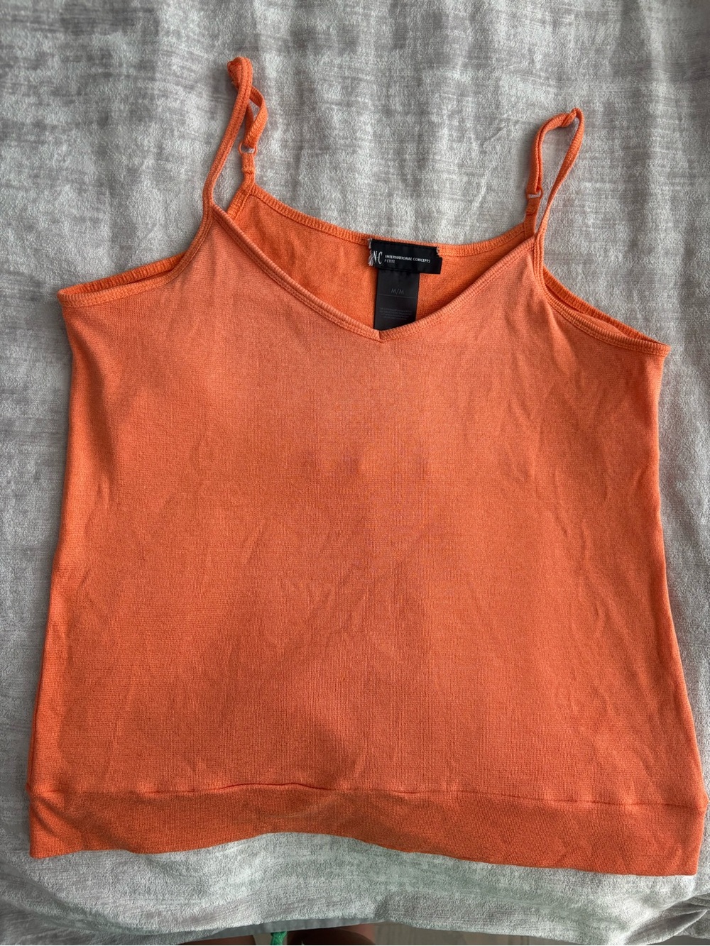INC International Concepts Orange V‑Neck Spaghetti Strap Camisole
